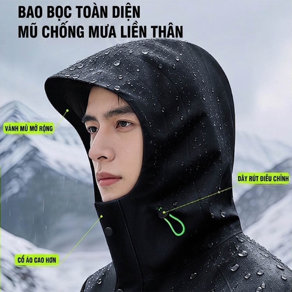 Áo mưa bộ chống nước cao cấp - Ảnh 4