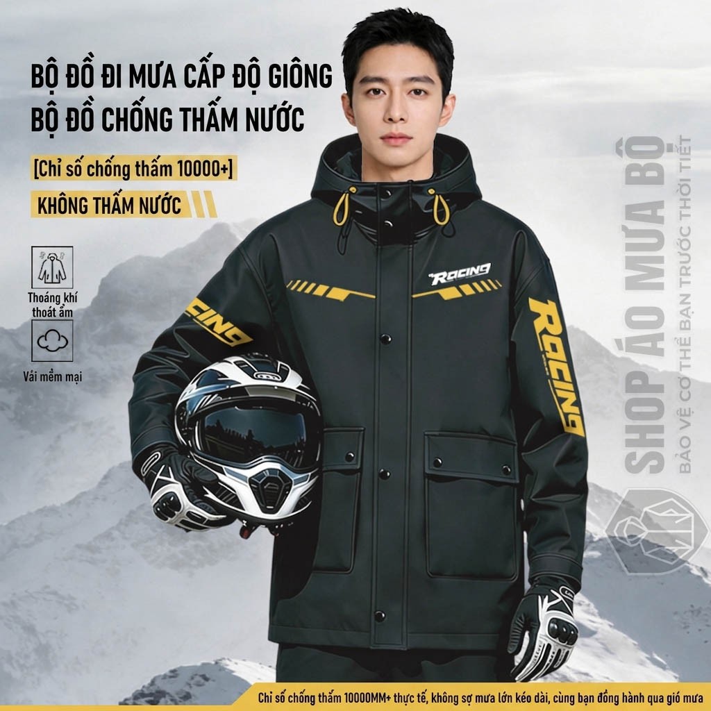 Áo mưa bộ chống thấm chống nước - Ảnh 5
