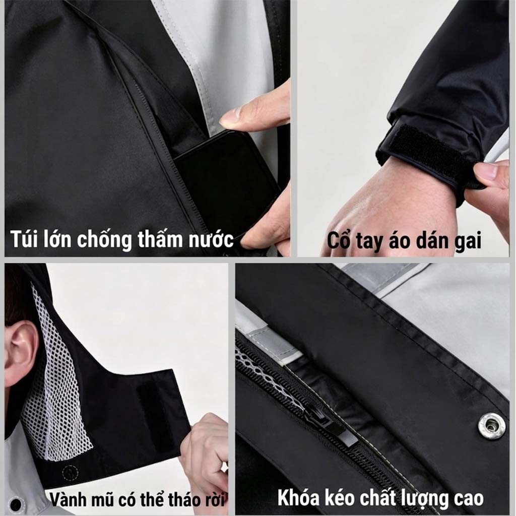 Bộ quần áo mưa 2 lớp hàng hiệu - Ảnh 3