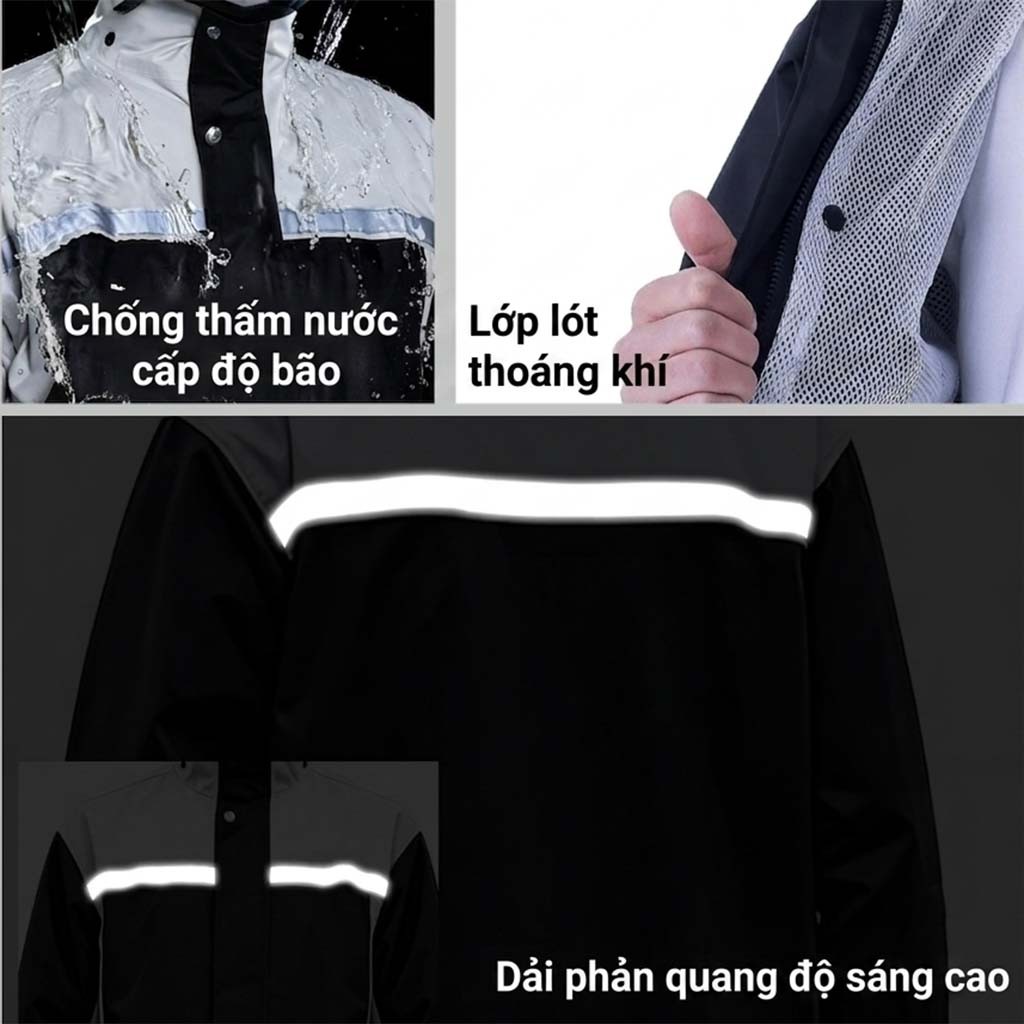 Bộ quần áo mưa 2 lớp hàng hiệu - Ảnh 4
