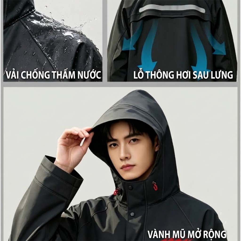 Áo mưa bộ pvc bền bỉ chống nước - Ảnh 2