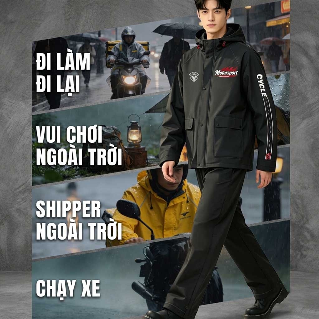Áo mưa bộ pvc bền bỉ chống nước - Ảnh 4
